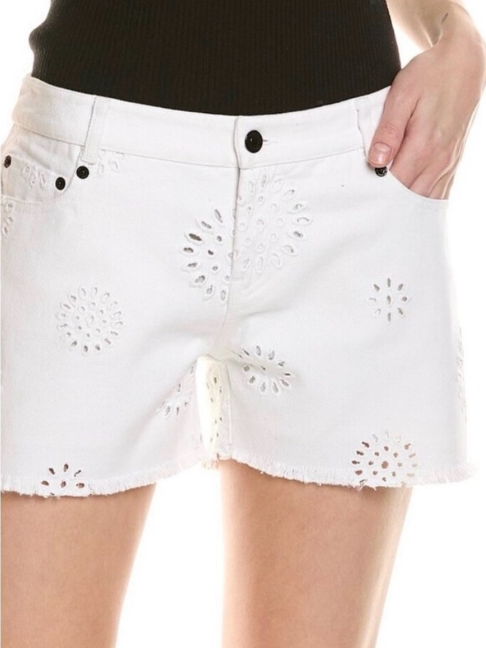 NWT The Kooples Eyelet Low Rise Shorts – White- S (4-6)- MSRP $245